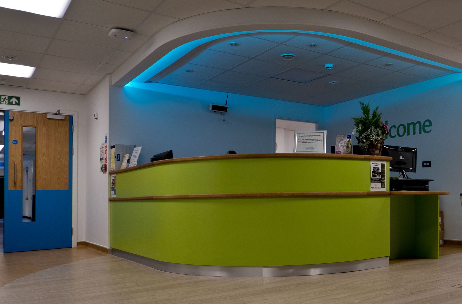 A modern clinic reception desk
